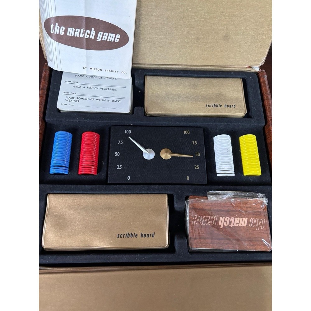 Vintage Milton Bradley The Match Game Complete With Case & Scribble Boards-Rare